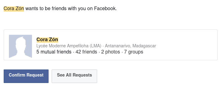 A 2019 notification: a friend request arriving from another traveller